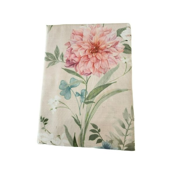 Tahari Home Floral Tablecloth Shabby Chic Style Pastel Color 60x84in Oblong - Picture 9 of 11